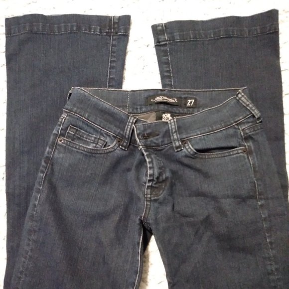 SOLD: Ed Hardy by Christian Audigier bell bottom jeans size 27 - Picture 2 of 4